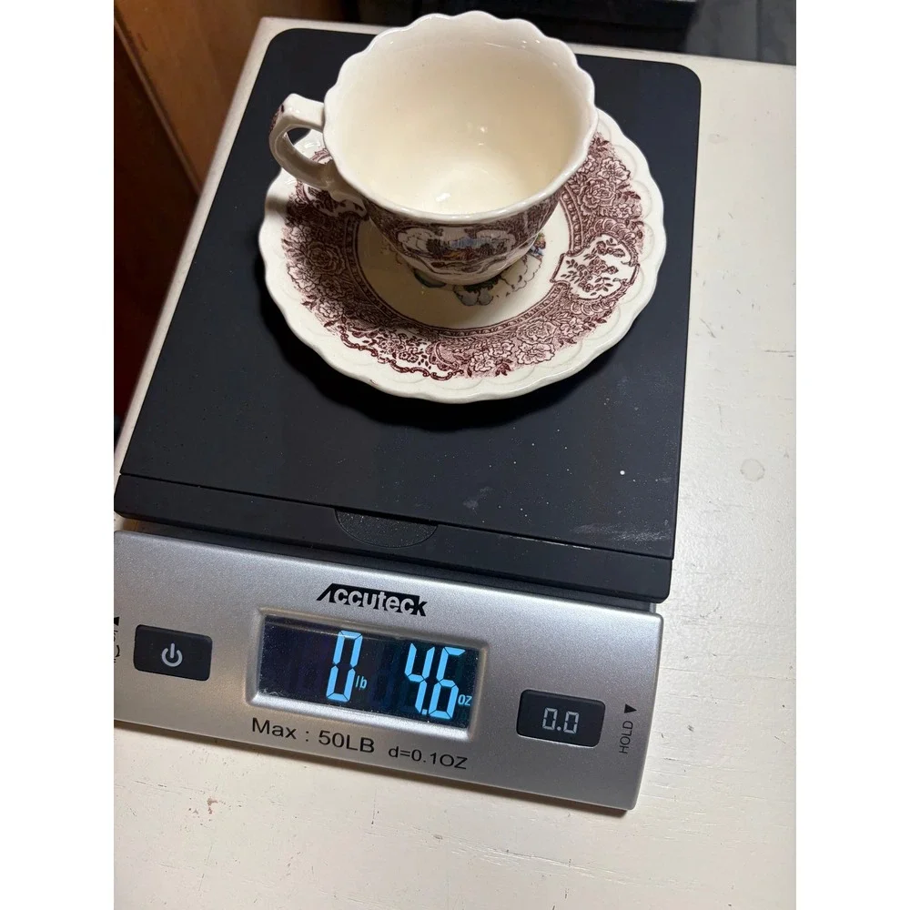Vintage Vernon Kiln 1860 demitasse cup&saucer. Cabin Scene made 1940